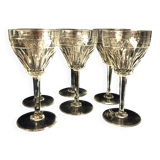 Suite of 6 stemmed glasses for cooked or digestive crystal wine size
