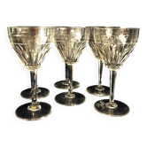 Suite of 6 stemmed glasses for cooked or digestive crystal wine size