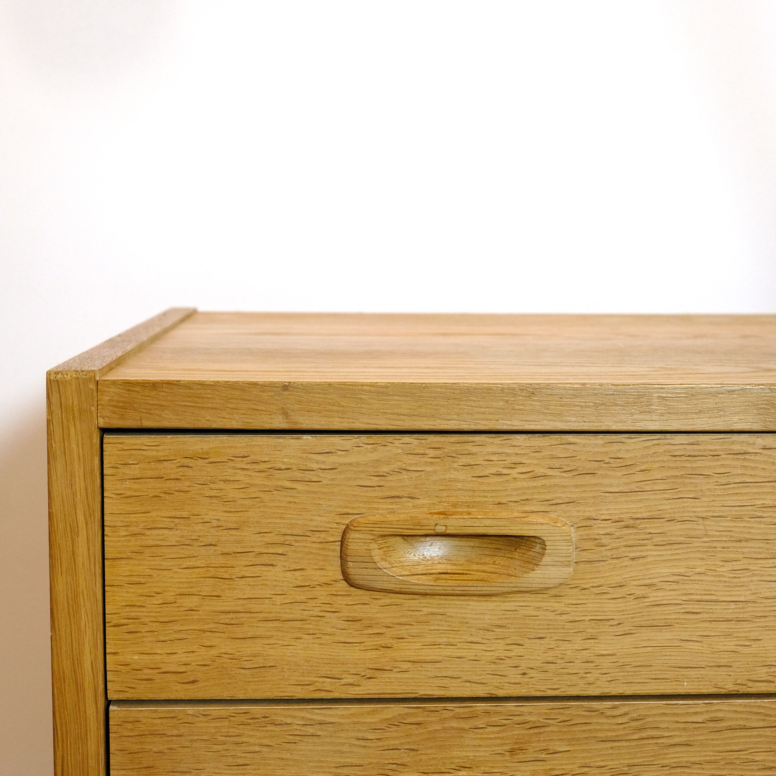 Scandinavian chest of drawers in light wood, 1970s.