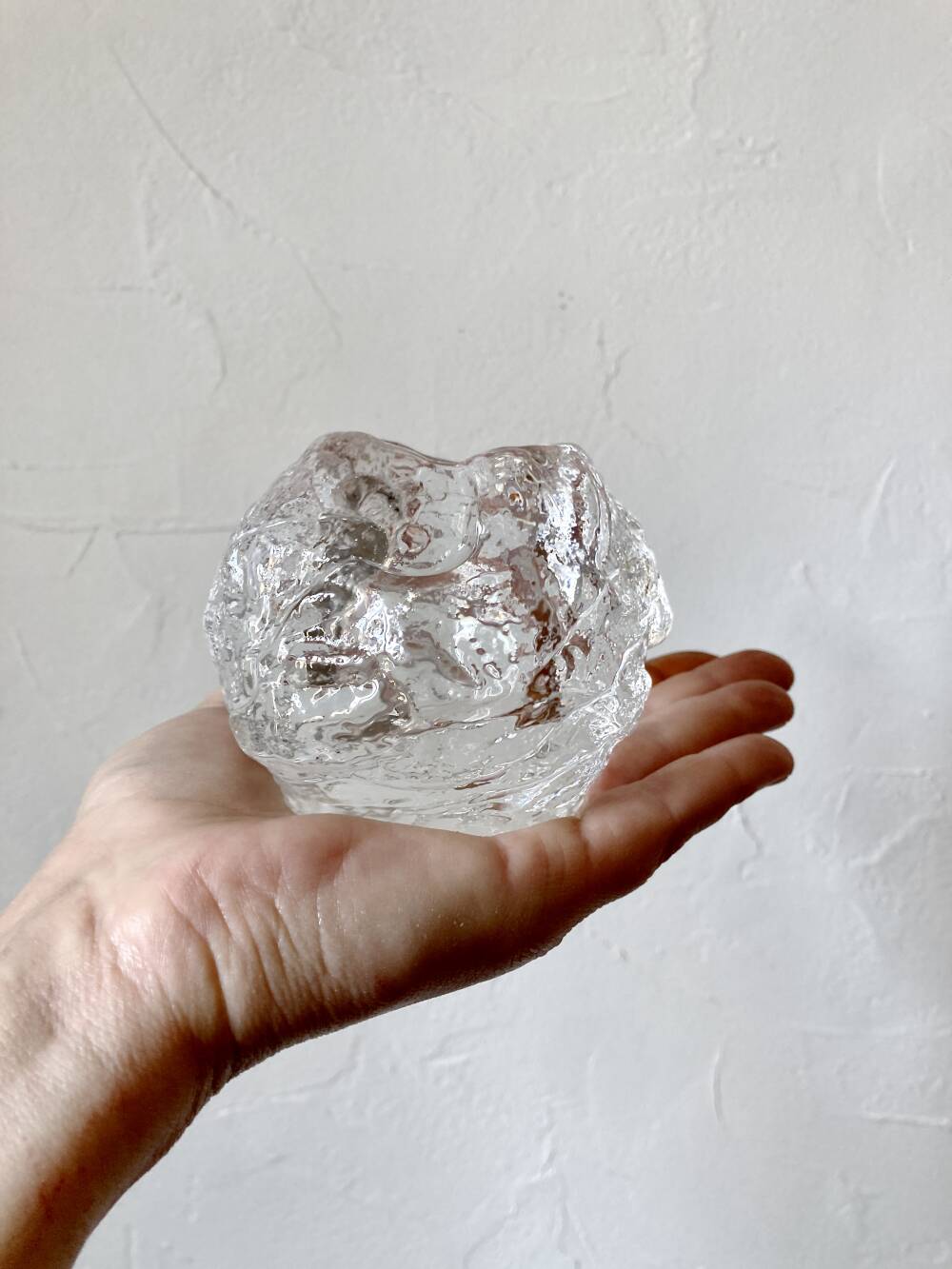 Pair of candlesticks "Snowball" – Ann Wolff for Kosta Boda, Sweden (1973)