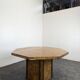 Burr walnut table by Jean Claude Mahey