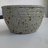 large sandstone salad bowl signed Tiffoche french vintage ceramic