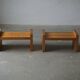 Pair of Scandinavian Modern, Brutalist Night Stands in Solid Pine, 1970s