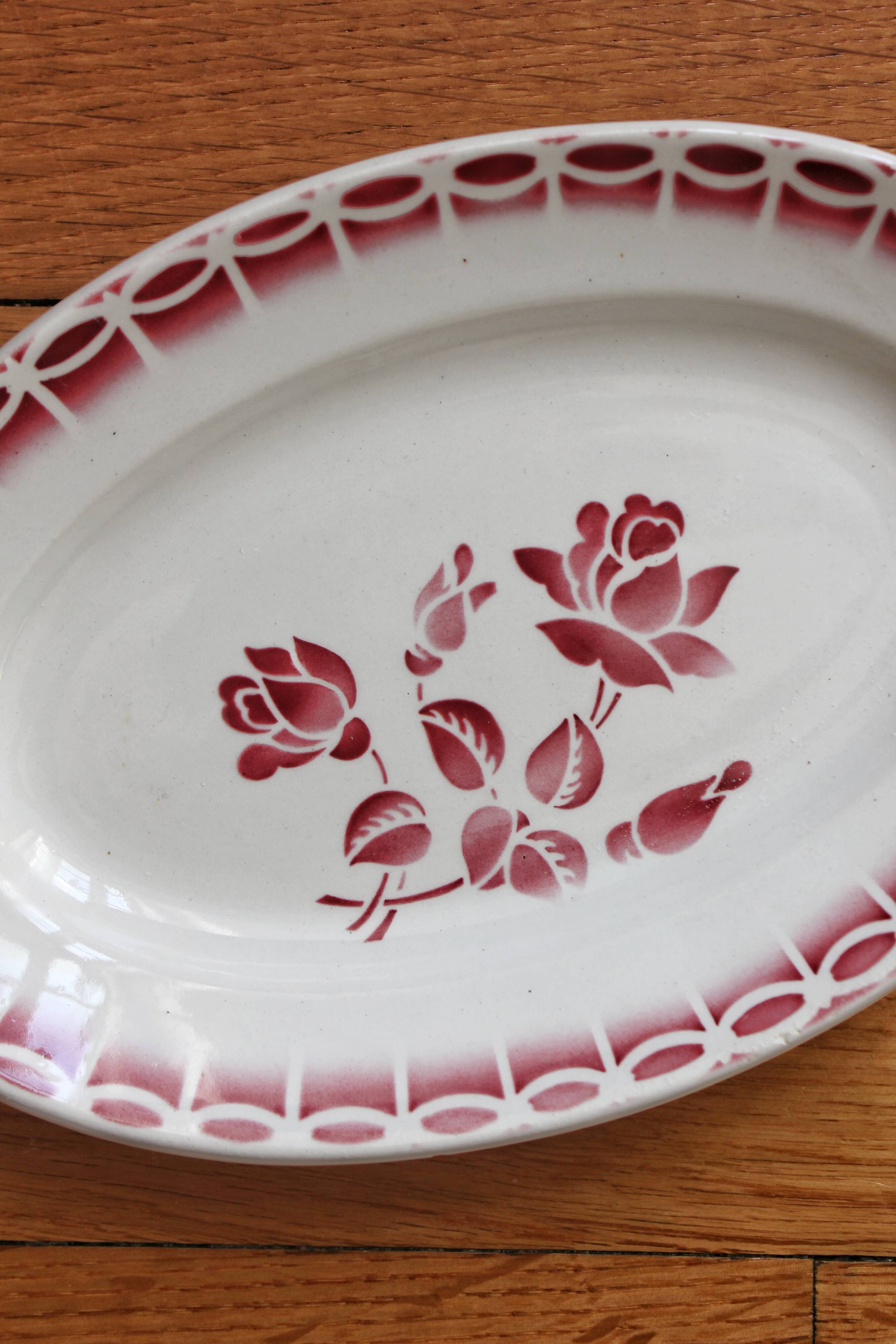 Digoin vintage earthenware dish