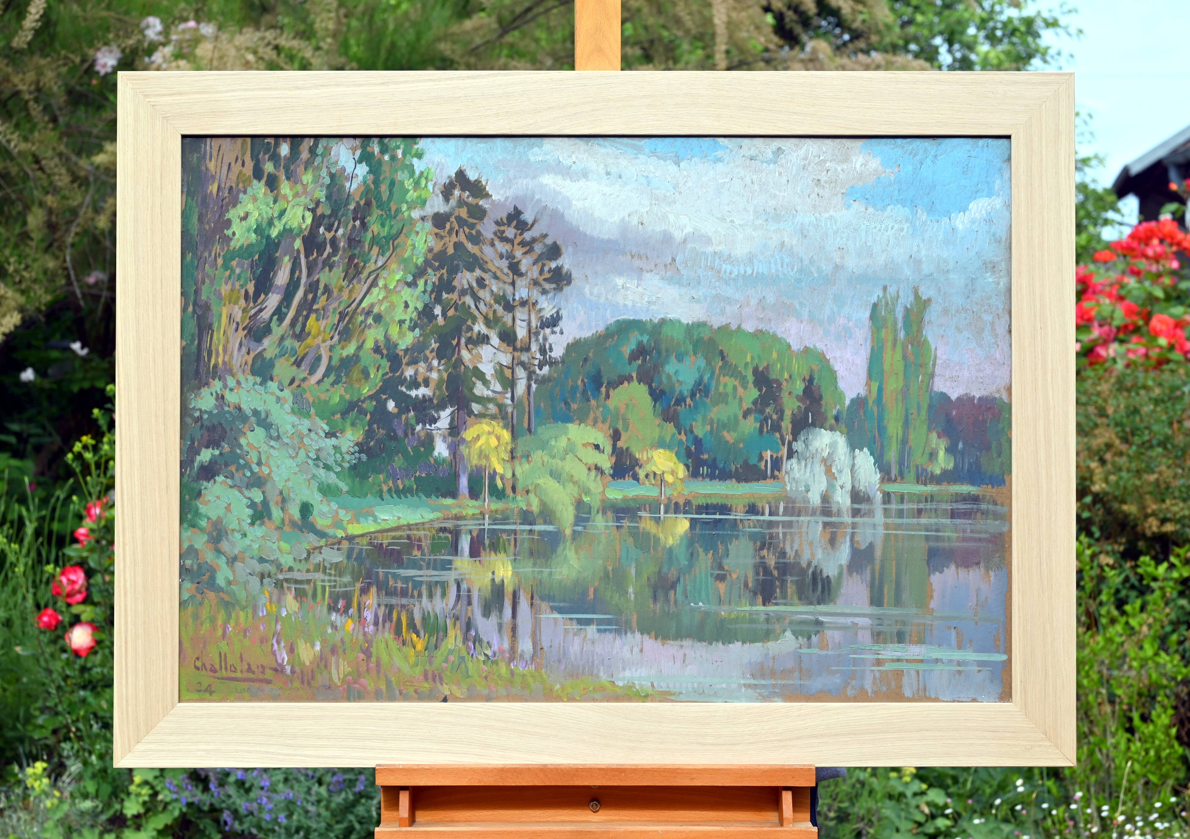 lac de longchamps, 1924, par marcel chalullau (1887-1982)