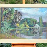 lake of longchamps, 1924, by marcel chalullau (1887-1982)