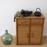 Small rattan and wicker buffet