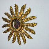 Sun mirror in gilded wood, France, 1960, 38 cm