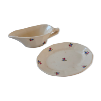 Lot de ravier et saucière Digoin Sarreguemines