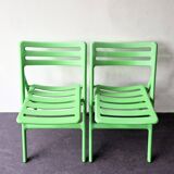 Set of 2 green Folding Air Chairs by Jasper Morrison for Magis, Italy 2003/2005