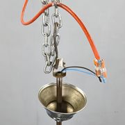 Czech Art Deco Chrome and Opaline Glass Chandelier, 1930s