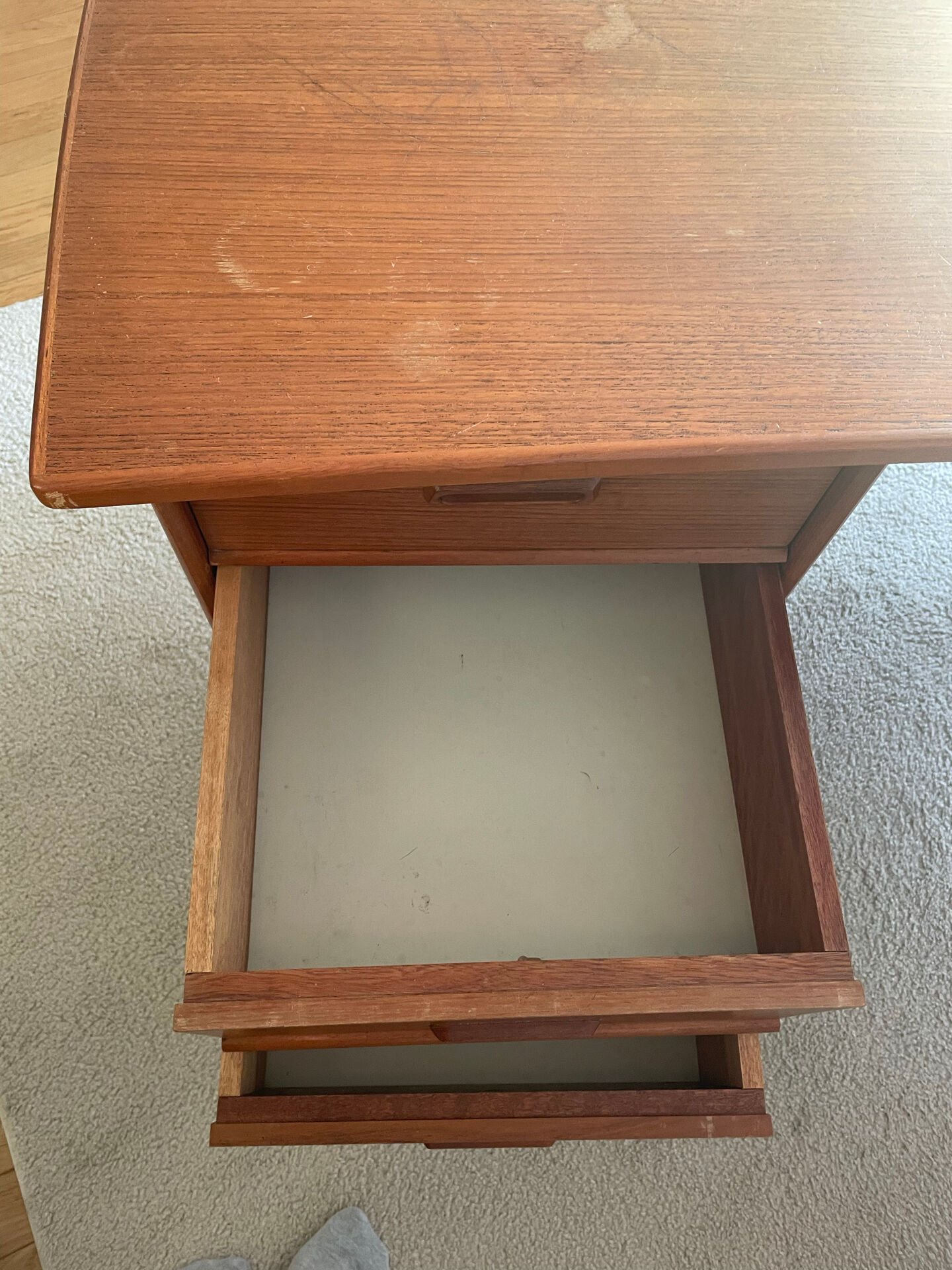 Vintage double-sided Danish teak desk
