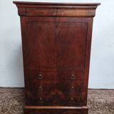 Louis Philippe secretary in oak and burr walnut