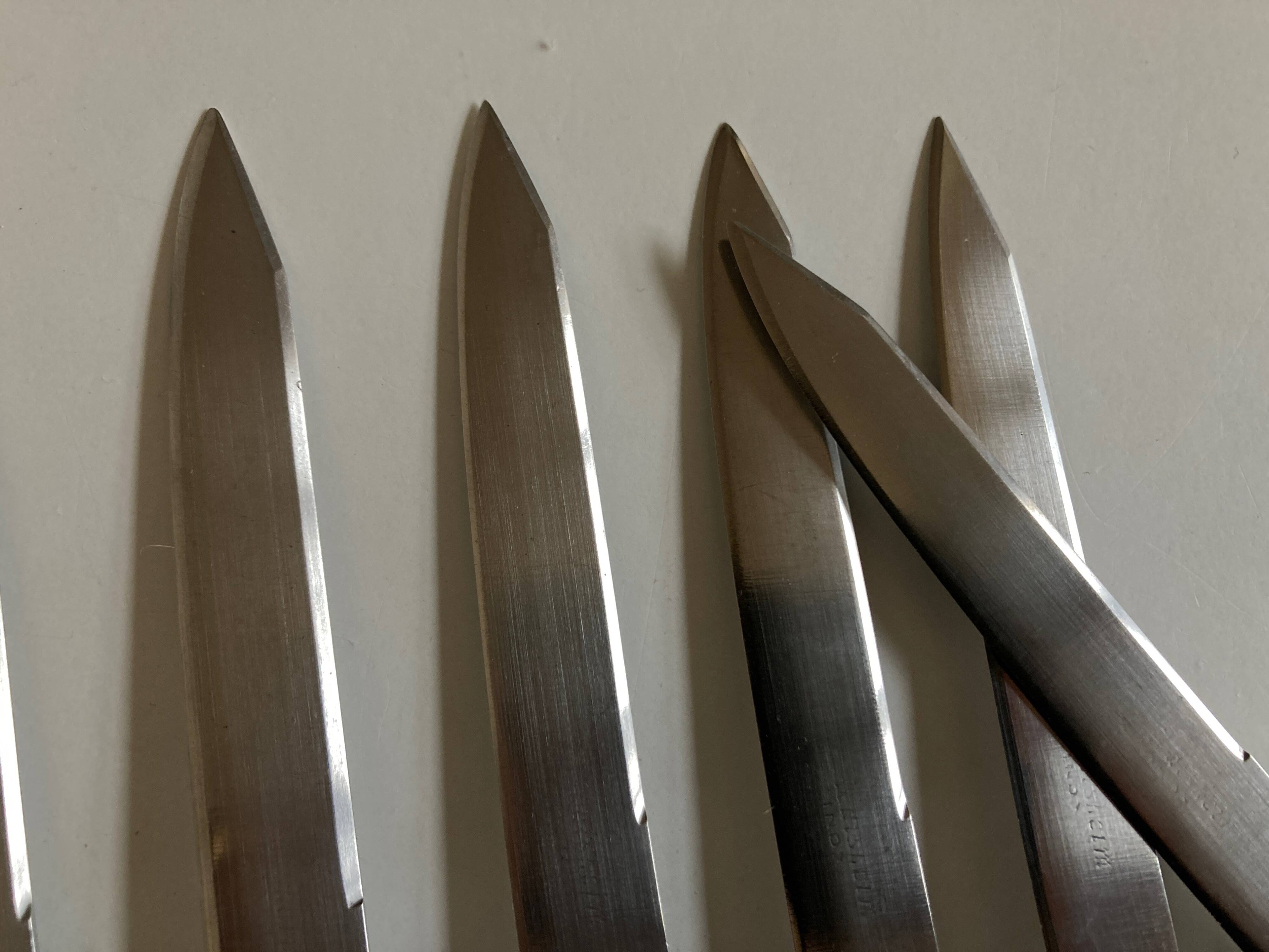 Set of 8 Scandinavian table knives 1960 wooden handle