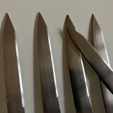 Set of 8 Scandinavian table knives 1960 wooden handle