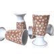 Mazagrans Coffee Cups Set of 4 with Salmon Pink Floral Decor