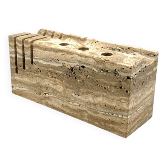 Travertine desk organizer, Fratelli Mannelli, Italy, 1970s