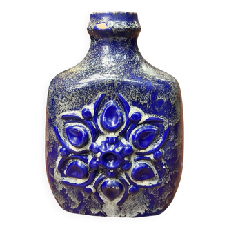 Vase en céramique bleu cobalt, grand format, Strehla Keramik, Allemagne, années 1960
