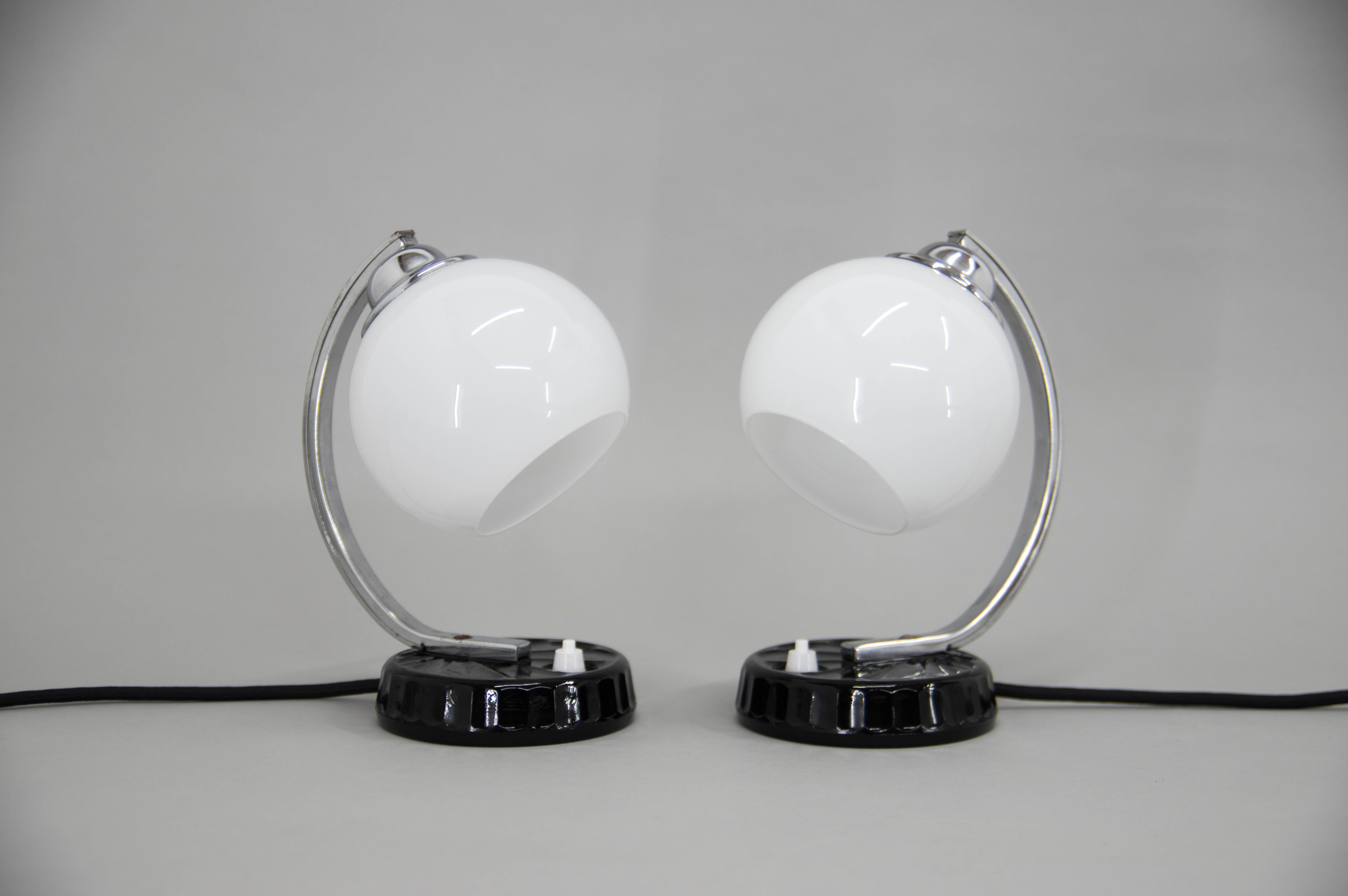 Set of two art deco table lamps, 1930s