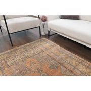Vintage Turkish Oushak Handmade Wool Cotton Orange Area Rug 124x251