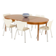 Table extensible en teck danois avec 2 allonges, années 1960.
