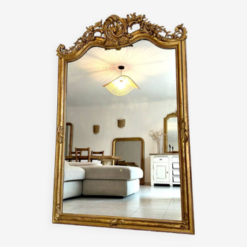 Antique mirror with 19th century pediment