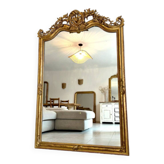 Miroir ancien à fronton XIXème
