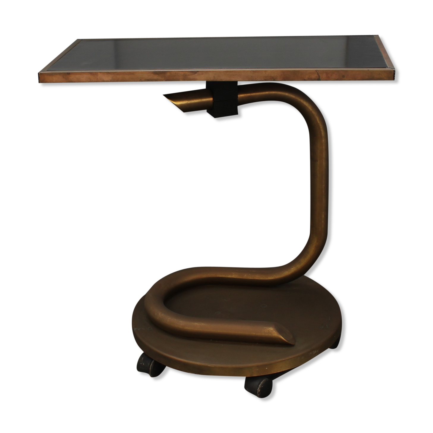 Italian brass and black laminated trolley