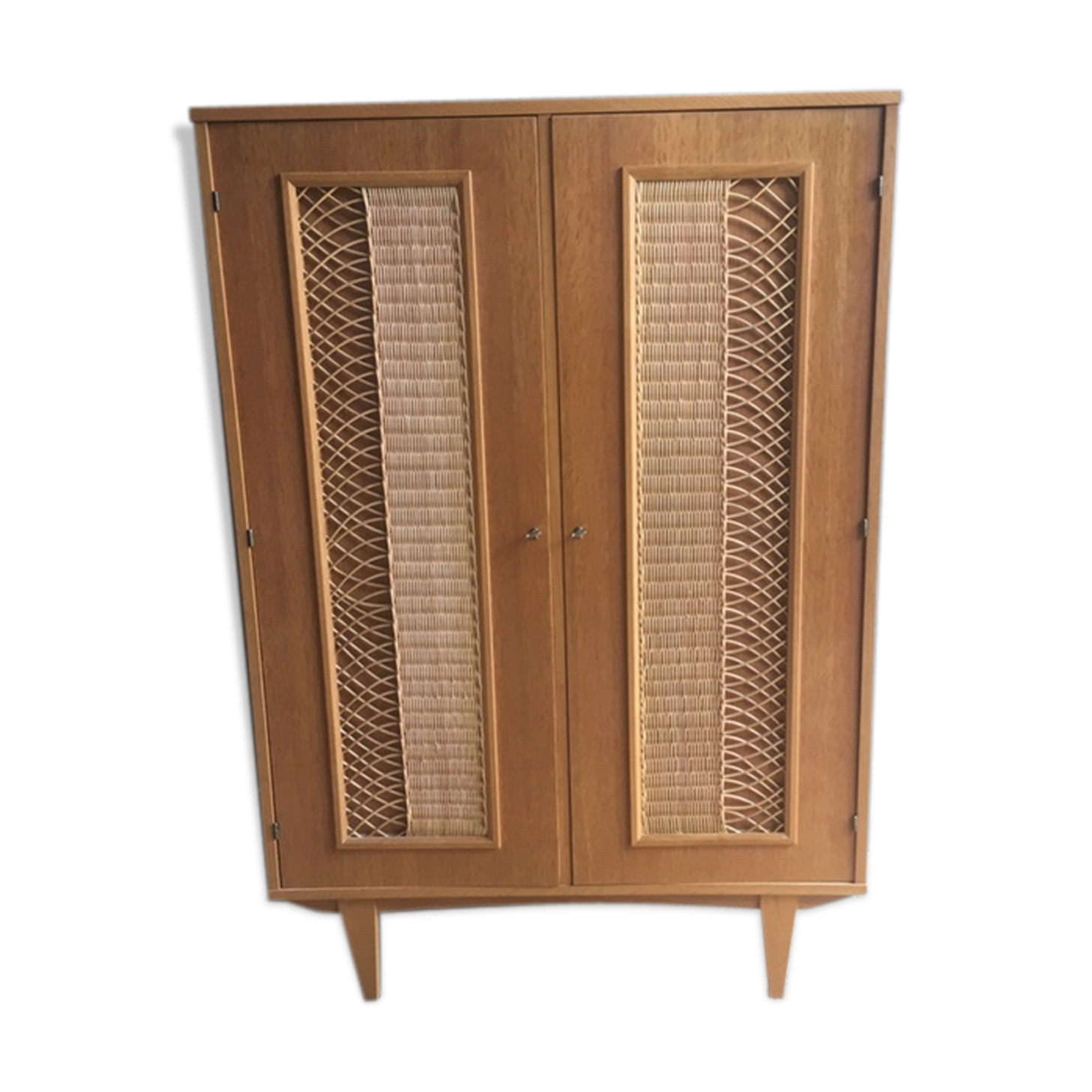 Vintage rattan wardrobe