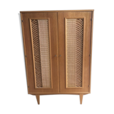 Vintage rattan wardrobe