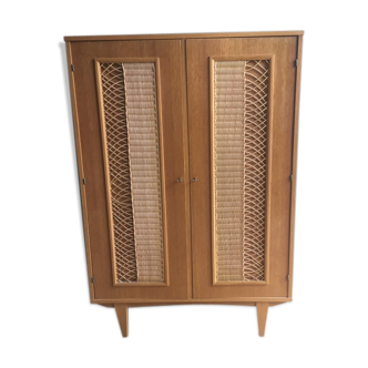 Armoire vintage rotin