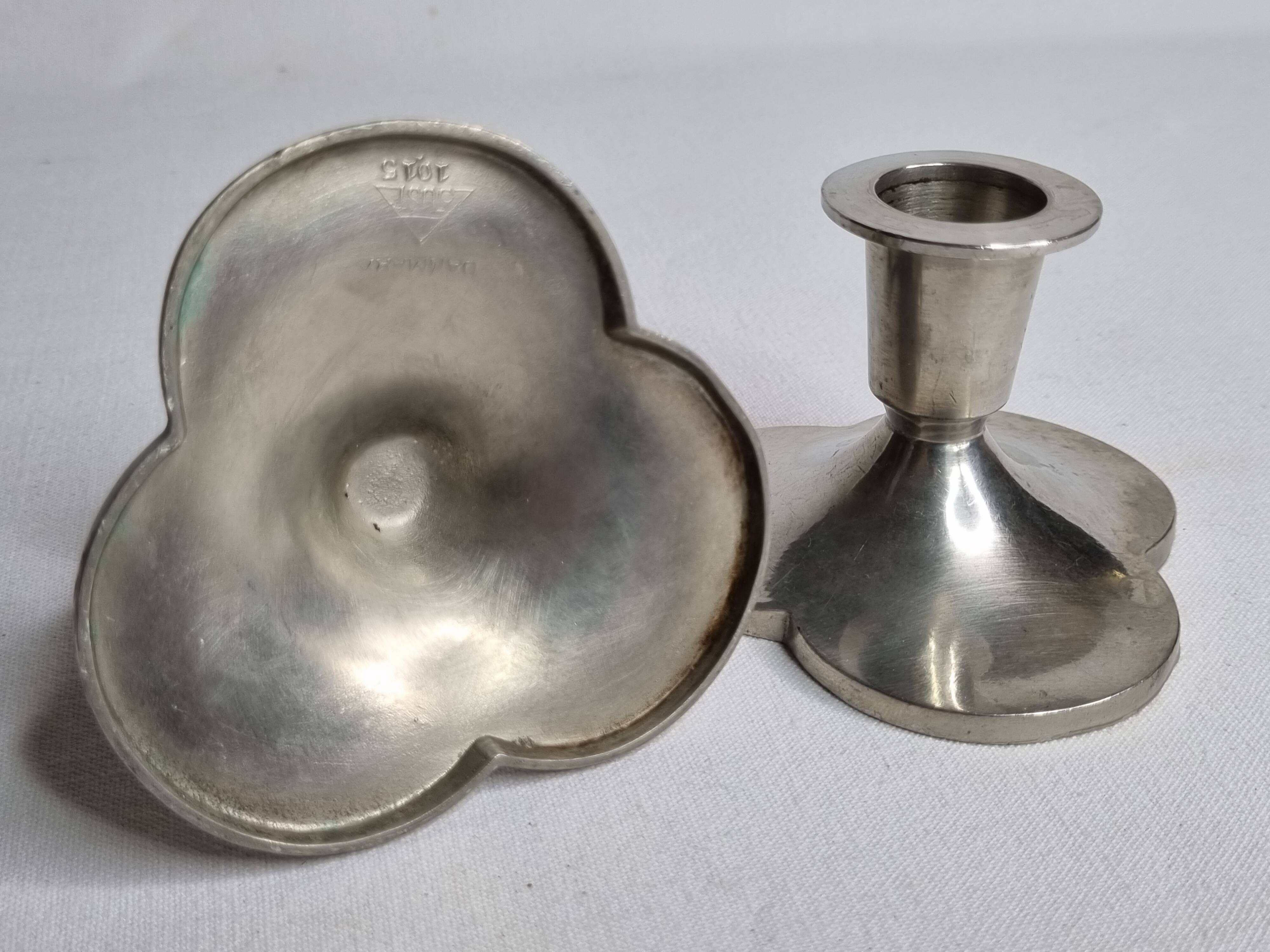 Pair of Just Andersen designer candlesticks, Denmark