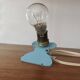 Blue aluminum mushroom clip lamp from the 50s and 60s
