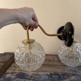 Pair of globe wall lights