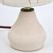 White ceramic lamp, herbarium-style lampshade, 1960s.