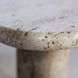 Travertine coffee table in the style of Angelo Mangiarotti, 1970.