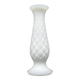 Latticino mid-century modern vase, white glass, Ząbkowice, Poland, 1970s