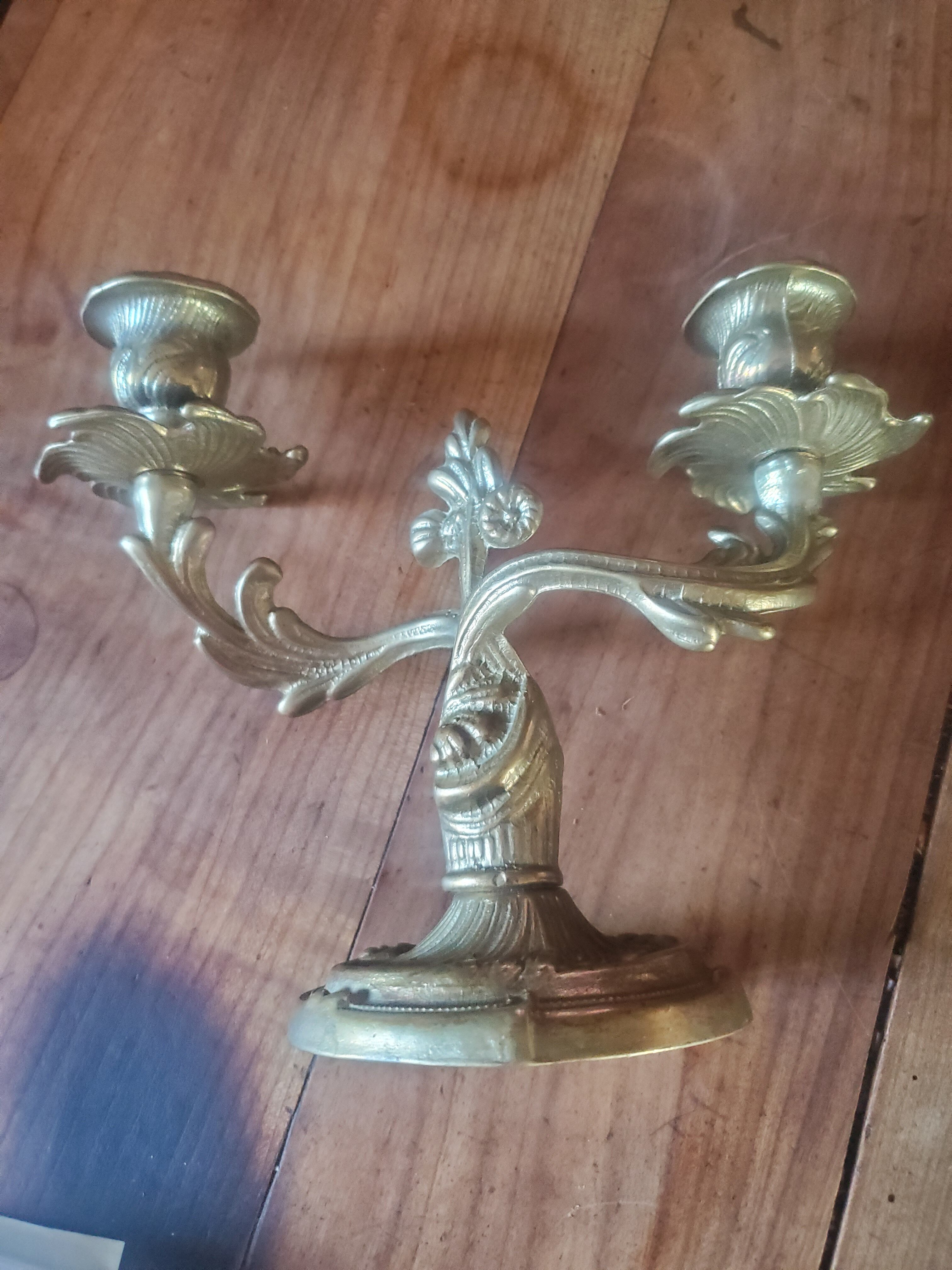2 brass candle holders