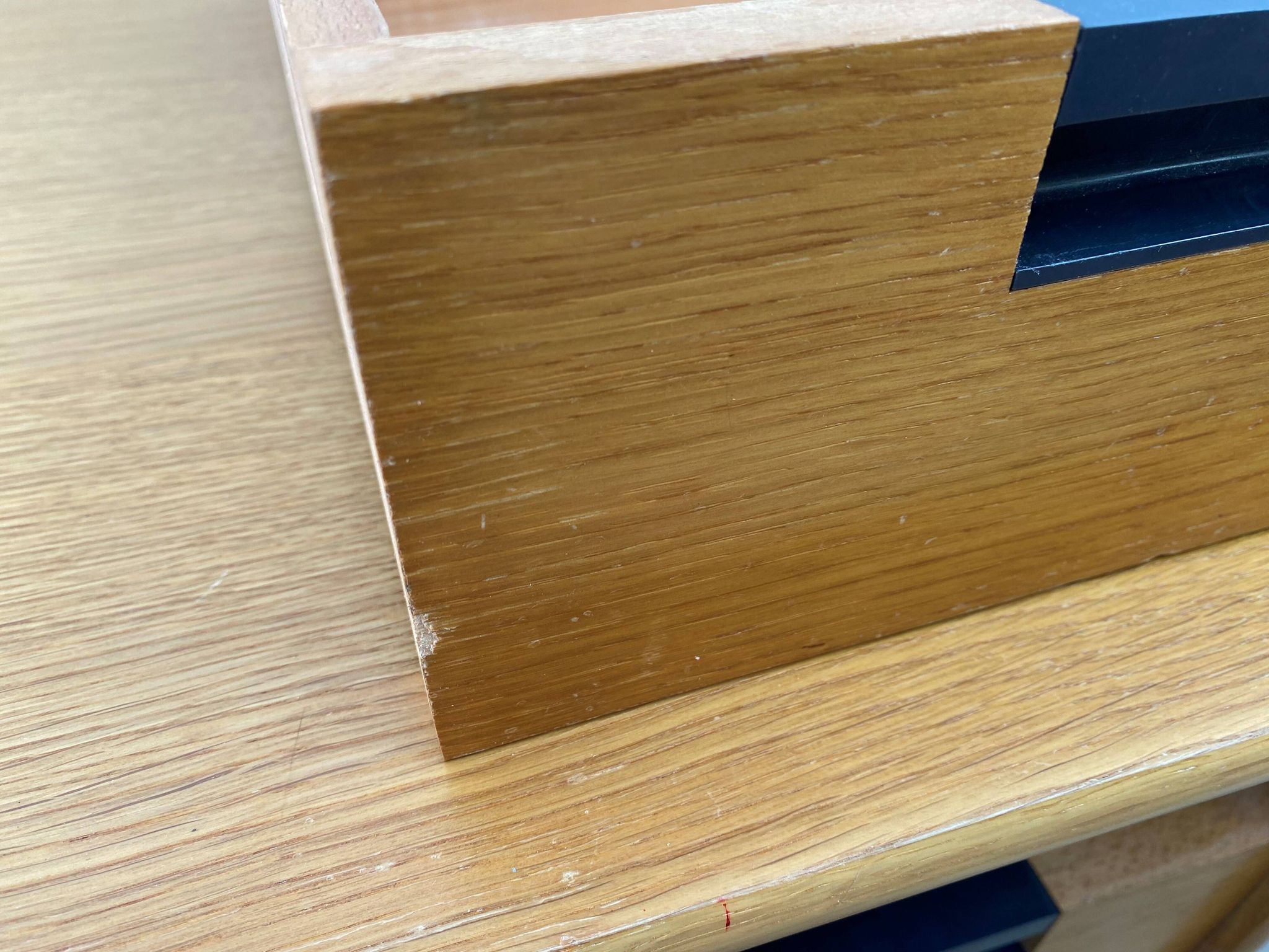 Scandinavian desk in light teak wood with 3 + 1 drawers, vintage from the 60s