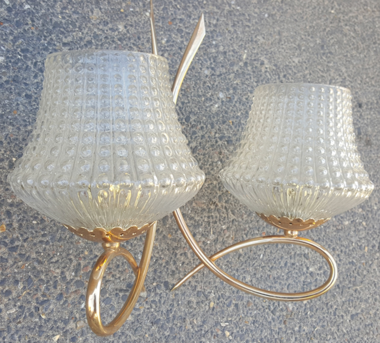 Pair double appliques Arlus, vintage, 50s