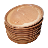 Set of 10 flat plates potter's sandstone