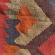 Multicoloured artisanal kilim rug 200x156cm. Turkey, 1970s.