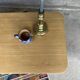 Vintage bamboo, wood and rattan coffee table