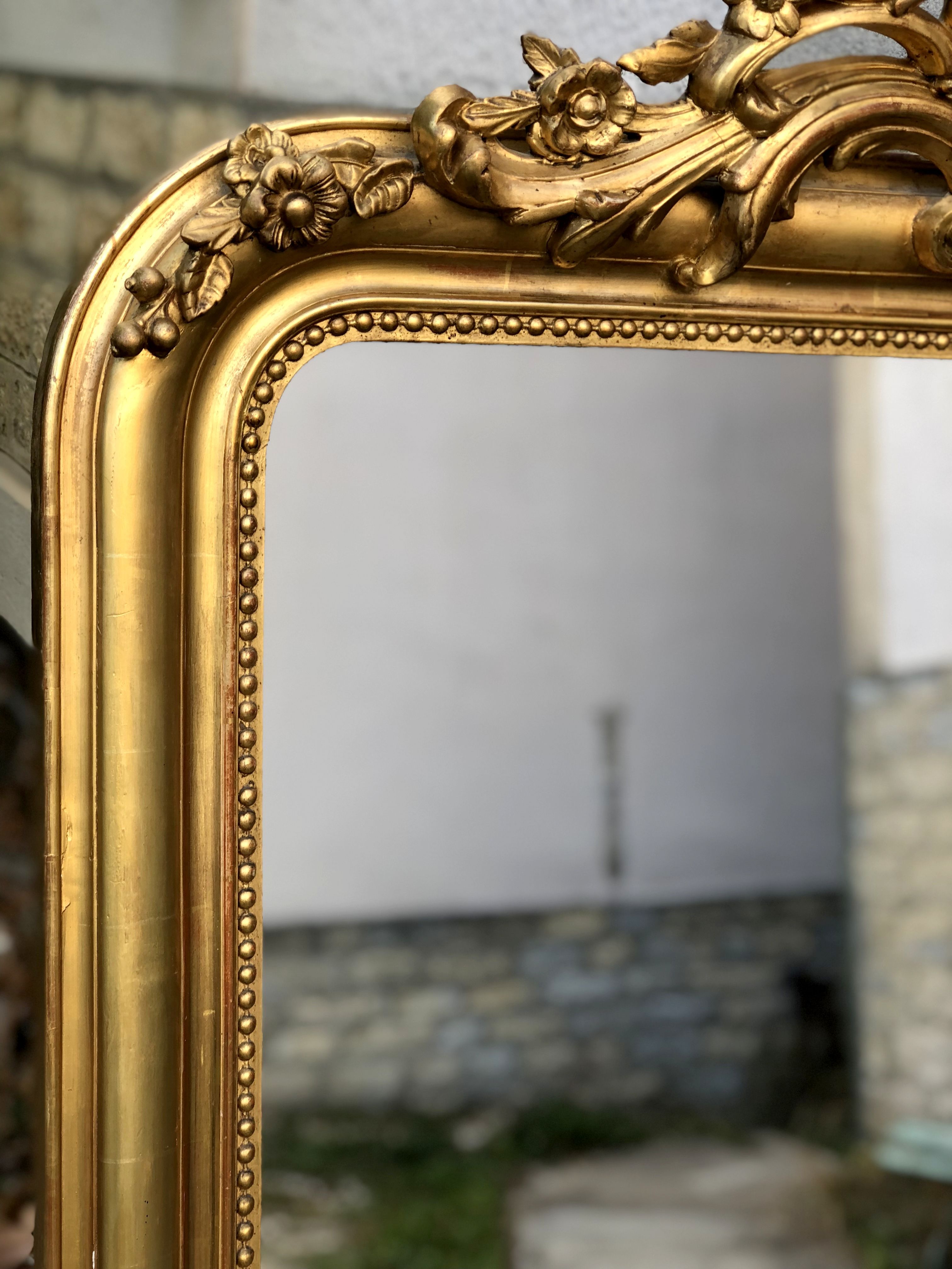 Mirror high 171 cm / 107 cm large mirror louis Philippe Golden has the sheet d gold