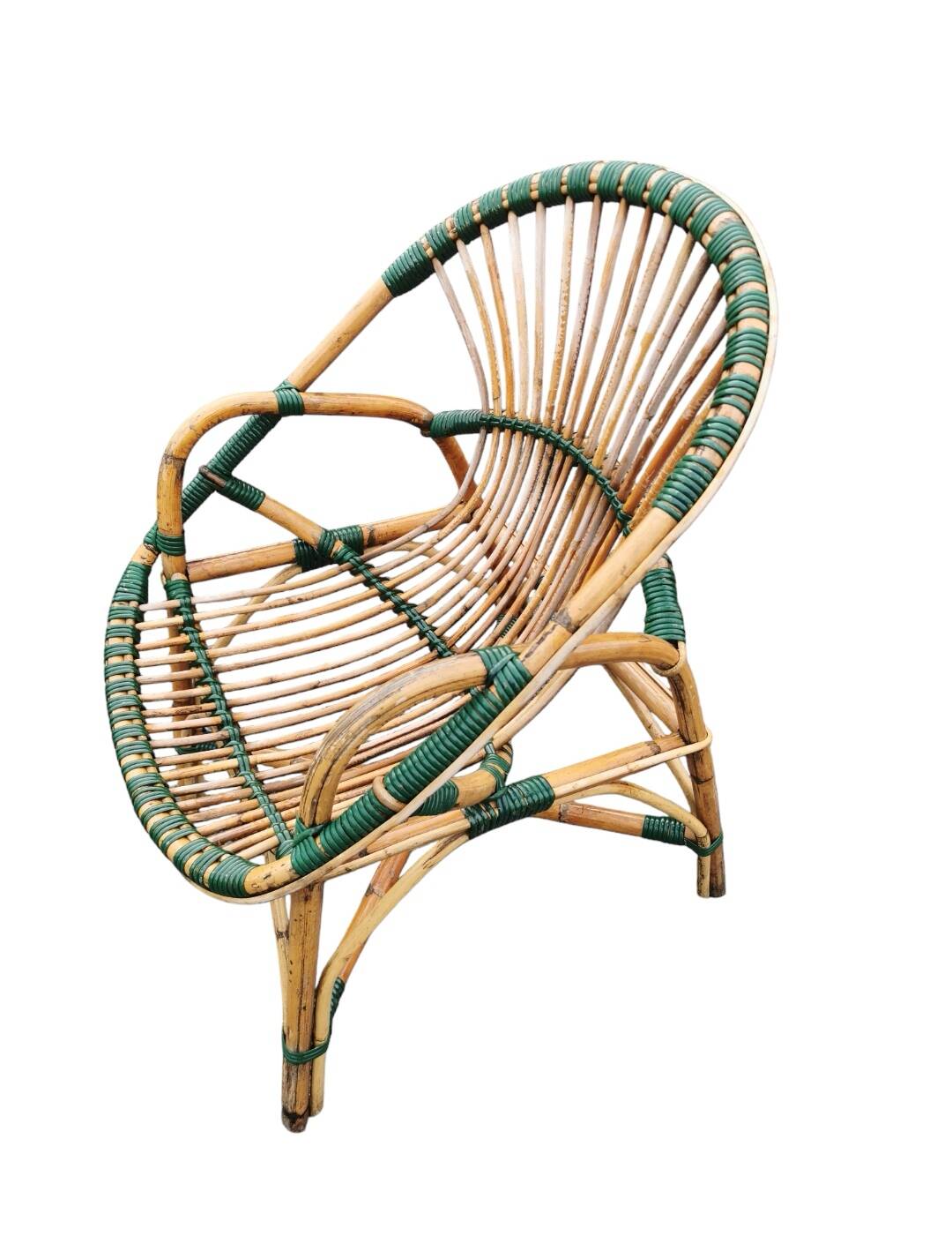 Pair of rattan basket armchairs