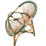 Pair of rattan basket armchairs