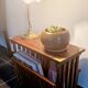 Rosewood and brass magazine stand table