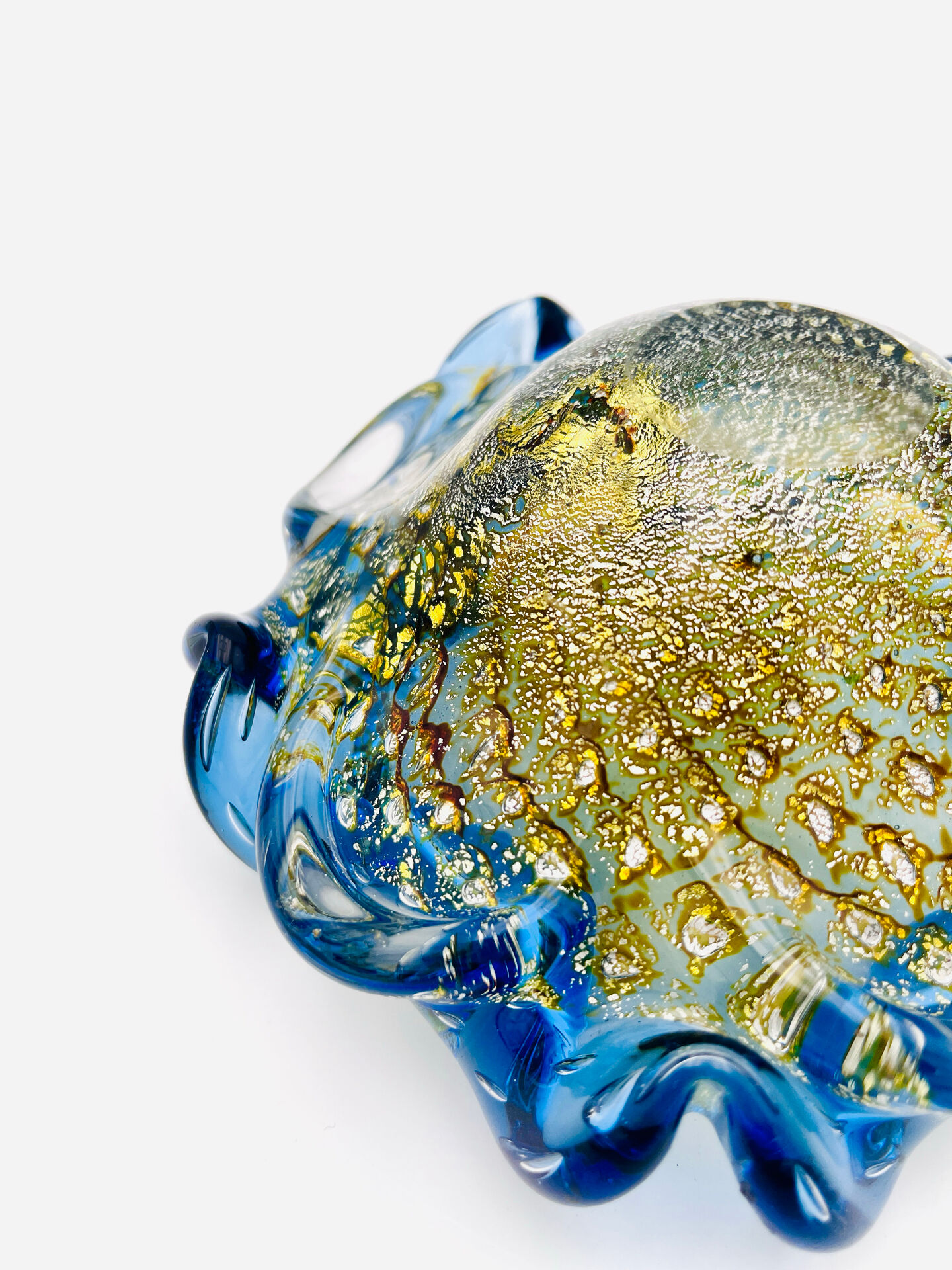 Coupe Murano – Bullicante - inclusion Or & Argent  – Circa 1960