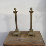 Paire de pieds de lampe ancien de style néoclassique