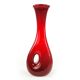 Mid-century modern vase, red glass, Poland, 1970s